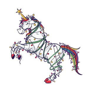 Unicorn With Christmas Lights T-Shirt