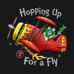 Frog Flying Pilot Cartoon T-Shirt