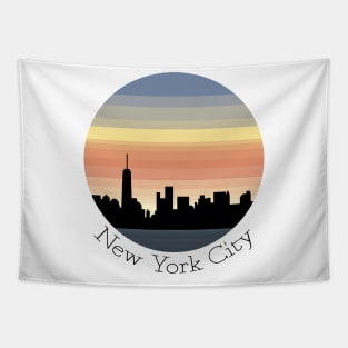 New York Sunset Skyline Tapestry