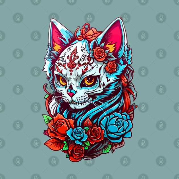 Sugar Skull Cat by CatCoconut-Art