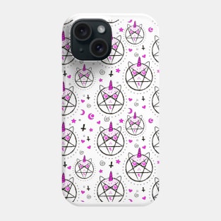 Cute demon-cat in pentagram Phone Case