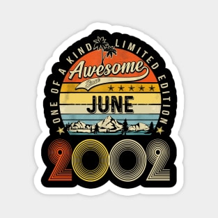 Awesome Since June 2002 Vintage 21st Birthday Magnet