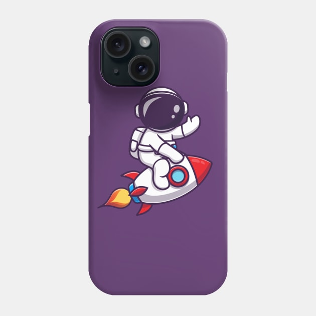 Cute Astronaut on Rocket - Rocket Man Phone Case by info@dopositive.co.uk