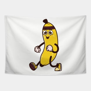 Running Banana Cartoon Guy Tapestry