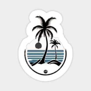 beach palm tree island Magnet