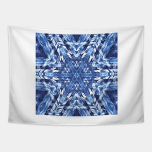 geometric creative pattern and design hexagonal kaleidoscopic style in shades of BLUE Tapestry