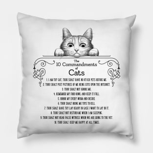 The 10 Commandments of Cats Pillow