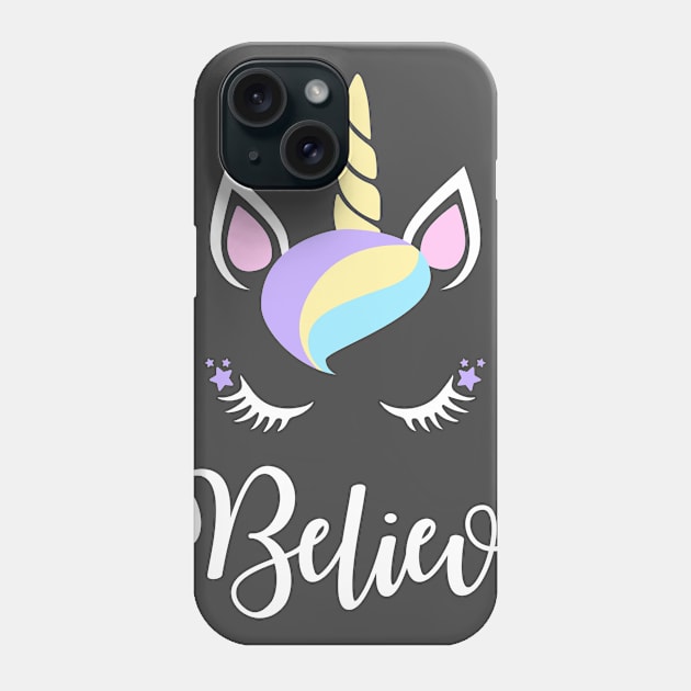 Unicorn Believe Christmas Phone Case by Skylane