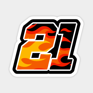 On Fire Number 21 Magnet