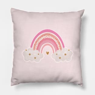 Cute Pink Rainbow Pillow