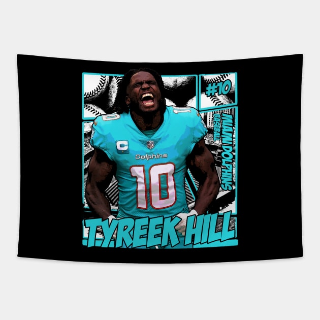 Tyreek Hill // Comics Retro 90s Tapestry by Bootlegheavens