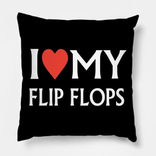 Funny Summer Sunshine I Love My Flip Flops Cute Beach Pillow