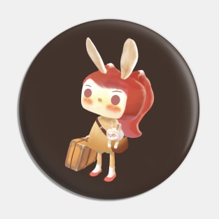 Little Girl with A Suitcase Lost in The Forest Pin