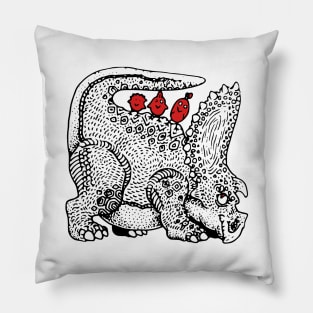 Triceratop collector of birds Pillow