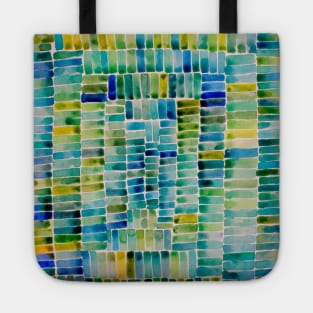 Watercolor abstract rectangles - blue and yellow Tote