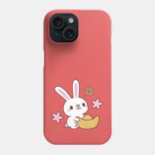 Cute Rabbit With Ingot Chinese New Year Phone Case