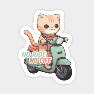 Kawaii cat riding scooter Magnet