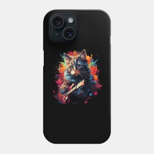 American Bobtail Playing Guitar Phone Case