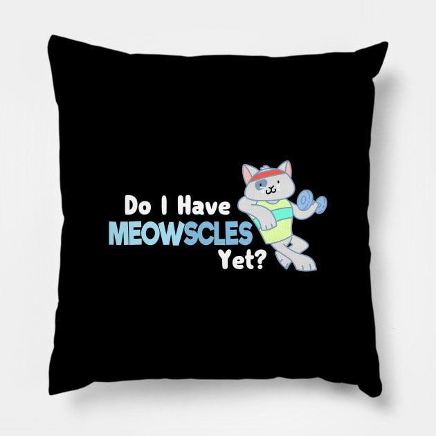 Cat fitness T-Shirt I installing muscles Pillow by biNutz