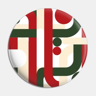 Geometric green red christmas abstract Pin