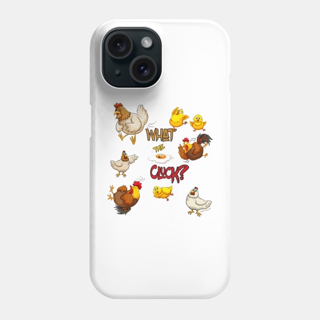 Funny Chickens - What the Cluck? Phone Case by IconicTee