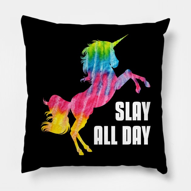 Slay All Day - Unicorn Pillow by sqwear