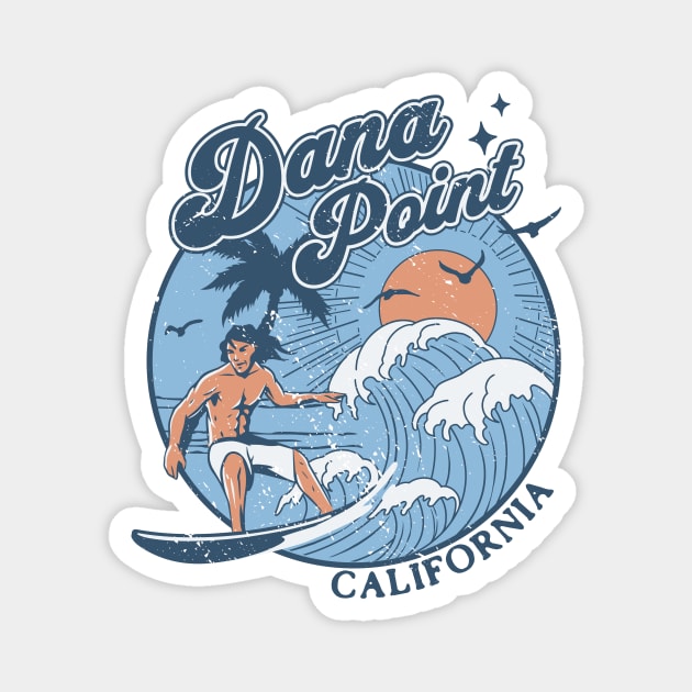 1970s Vintage Surfing Dana Point, California Retro Sunset // Old School Surfer // Surf California Magnet by Now Boarding