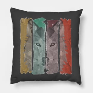 Geometric Wolf Design Pillow
