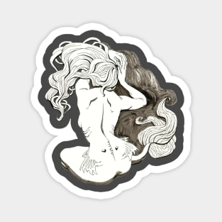 Back-sitting mermaid Magnet