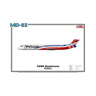 McDonnell Douglas MD-83 - PAWA Dominicana (Art Print) T-Shirt