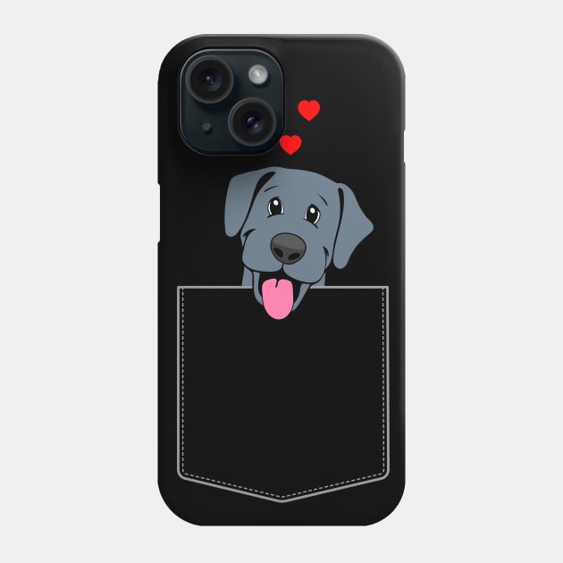 Black Lab Pocket Puppy Phone Case by DesignCat