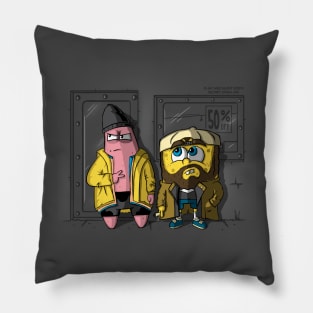 Pat and Silent Bob Squarepants Pillow