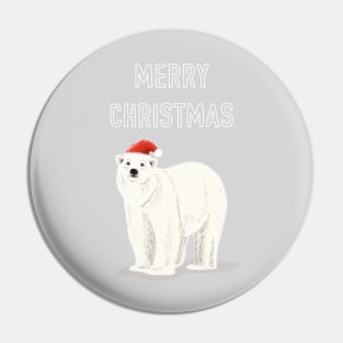 Merry Christmas Polar Bear Pin