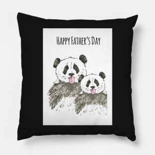 Happy Fathers day Panda Bears Pillow