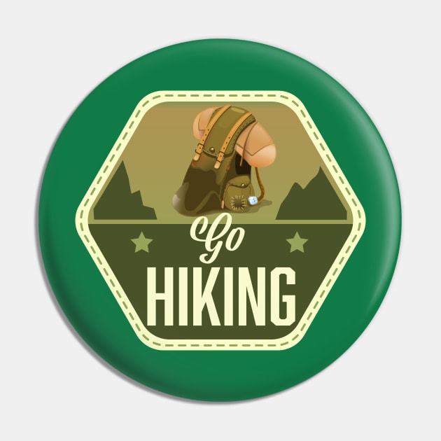 Go Hiking Patch Pin by nickemporium1