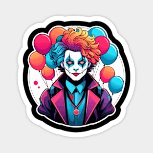 Clown Halloween Illustration Magnet