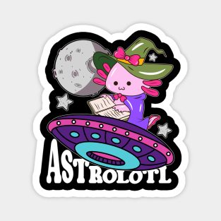 Astrolotl Axolotl Halloween Witch Funny Axolotl Witch Kawaii Magnet