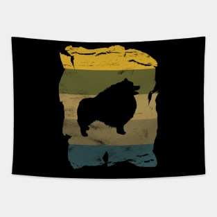 Keeshond Distressed Vintage Retro Silhouette Tapestry