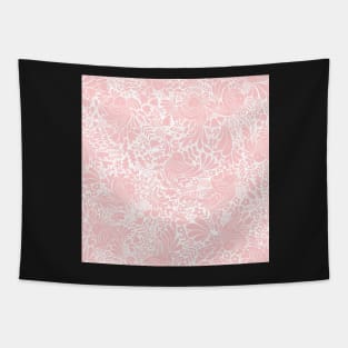 Birds and swirly flowers soft pink Tapestry