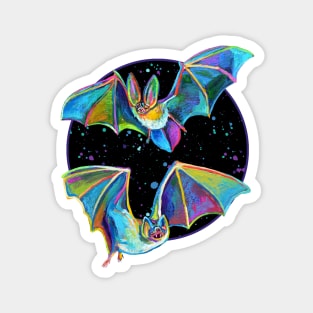 Psychedelic Bat Pattern by Robert Phelps Magnet