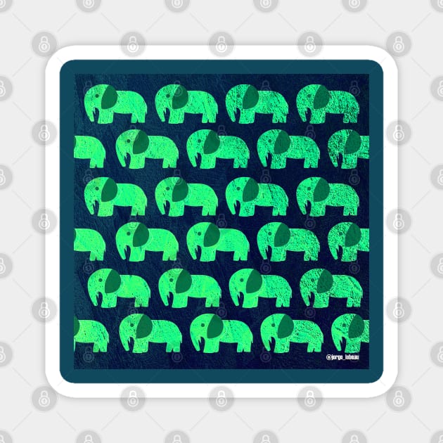 cute elephant in kawaii gem stampede ecopop art Magnet by jorge_lebeau