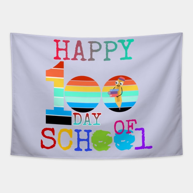 Happy 100th Day of School 100 Days of School Teacher Student T-Shirt Tapestry by Ericmas