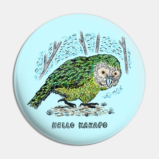 Hello Kakapo Pin