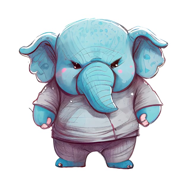 Elephant Cute Adorable Humorous Illustration by Cubebox