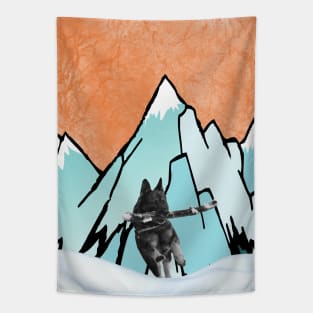 German Shepherd in the mountains Tapestry