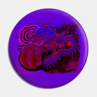 Neon Dragon With 4 Elements Variant 3 Pin