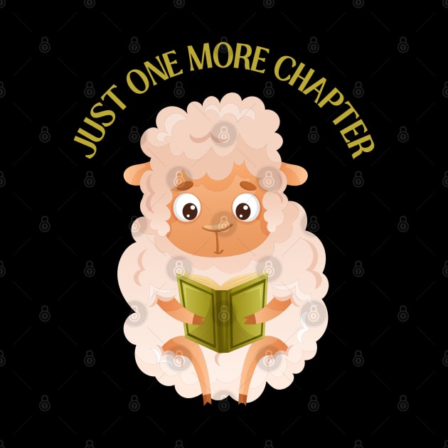 Little sheep reading book Just one more chapter I Love Books Bookoholic by BoogieCreates