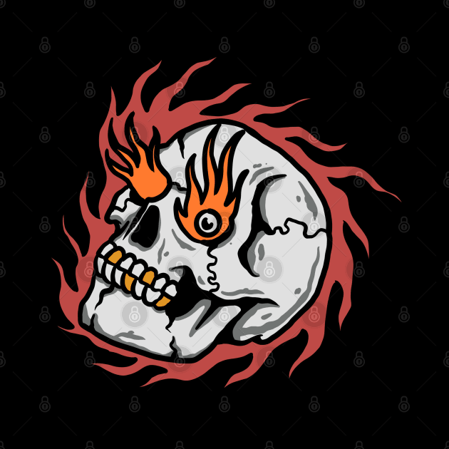 burning skull by donipacoceng
