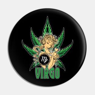 Virgo Weed Shirt, Zodiac Cannabis, Virgo Marijuana Shirt, Virgo Gift, Virgo Zodiac tee, zodiac birthday gift Pin