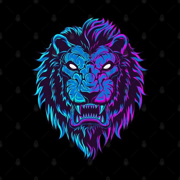 Lion Glow In The Dark by yoy vector